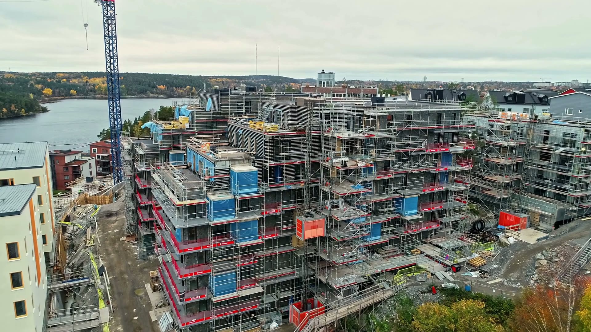 Drönarfilm över byggprojekt